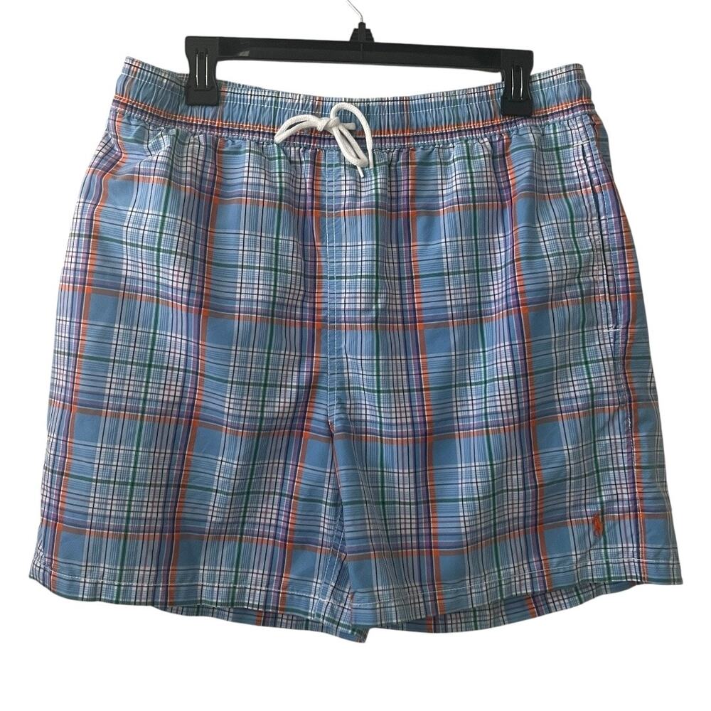 Polo Ralph Lauren Plaid Swim Trunks Shorts Size M